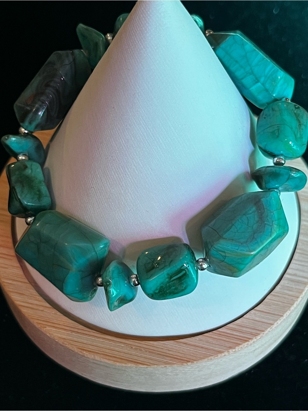 Chunky Beaded Turquoise Statement Beaded Bracelet